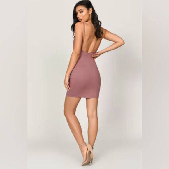 NEW Tobi Crisscross Front Strap Bodycon Mini Dress Dusty Rose Size S - Picture 2 of 11